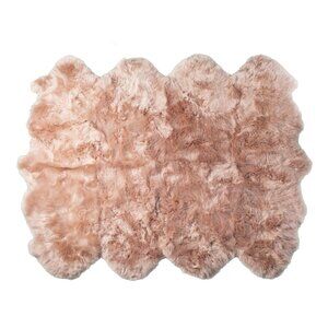 Natural Home Decor New Zealand Sheepskin Octo Rug | 1-Piece | Pink | 7'x6'